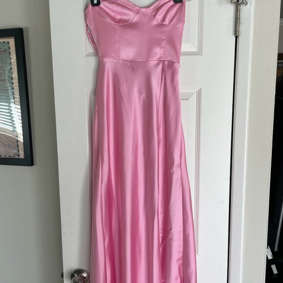 Zara Satin Effect Dress Pink NWT - Picture 3 of 4